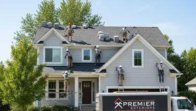 Roof installation expert working on asphalt shingles in Knoxville, TN for Next Level Exteriors