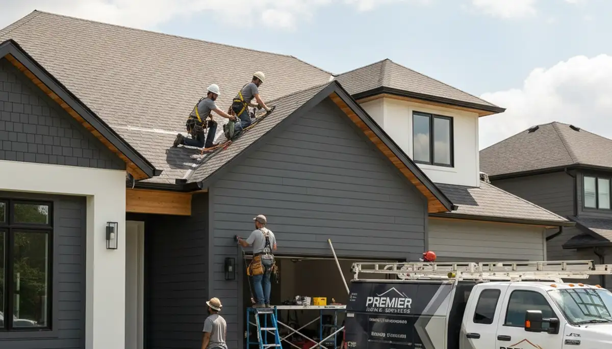 Professional roof repair crew restoring storm-damaged shingles in Knoxville, TN