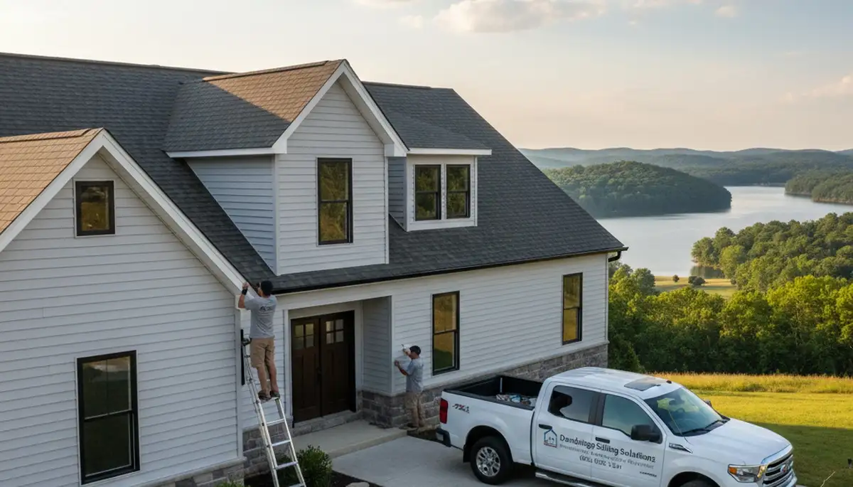 Professional vinyl siding contractors in Knoxville TN installing durable home exterior panels