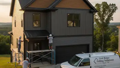 Vinyl siding contractors improving home exterior in Knoxville TN