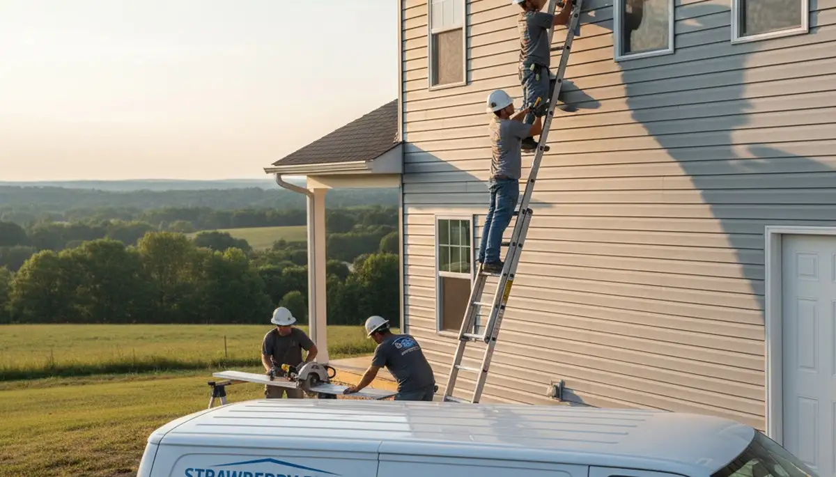 Professional vinyl siding contractors in Knoxville TN installing durable home exterior panels