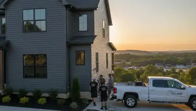 Professional vinyl siding contractors in Knoxville TN installing durable home exterior panels