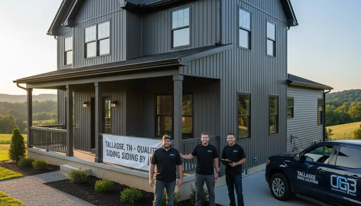 Professional vinyl siding contractors in Knoxville TN installing durable home exterior panels
