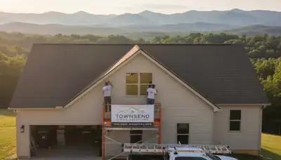 Vinyl siding contractors installing new home exterior in Knoxville TN